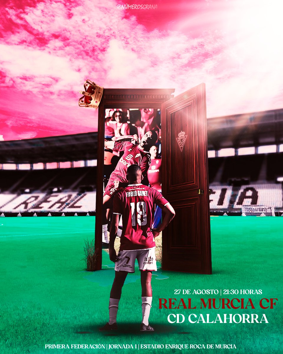 🔴 CARTEL 🔴

Jornada 1 
<a href="/realmurciacfsad/">Real Murcia CF</a> VS <a href="/cdcalahorra/">CD Calahorra</a> 

🗓️ 27 de agosto
⏰ 21:30
🏟️ Estadio Enrique Roca de Murcia