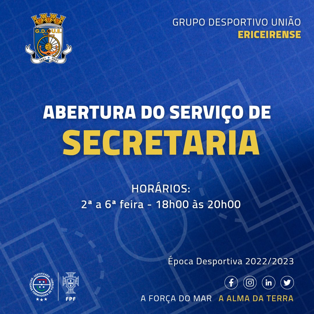 ABERTURA DO SERVIÇO DE SECRETARIA 

Hoje retomamos o nosso serviço de secretaria com a sempre simpática Cristina que vai estar à tua espera para tratar de qualquer assunto. 

Podes vir todos os dias de segunda a sexta-feira, no período entre as 18h00 e as 20h00.