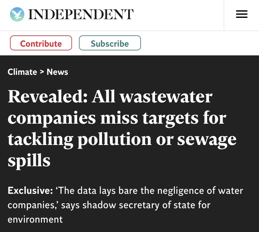 Burst pipes, polluted waterways, dumped raw sewage - water companies are over-paying to shareholders &amp; under-delivering to the public. Impotent regulator <a href="/Ofwat/">Ofwat</a> has been letting these companies off the hook for years - the sooner they're brought back into public hands, the better