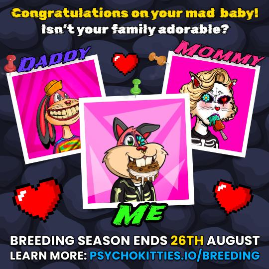 My <a href="/MadHareSociety/">Mad Hare Society</a> and PsychoMolly did it like they do on the Discovery Channel and got freaky in my wallet 😏 Now I have a MAD BABY 😺 #MadHareBaby