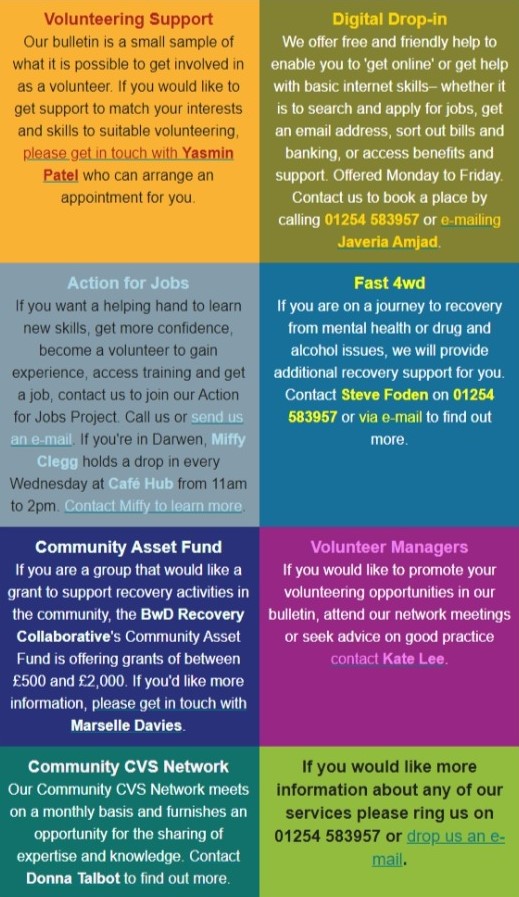 CommunityCVS's tweet photo. Help getting into volunteering, employment, learn digital skills, recovery support, advice and knowledge - we've got the lot at our #VolunteerCentre... https://t.co/vJT8pkRbeM
