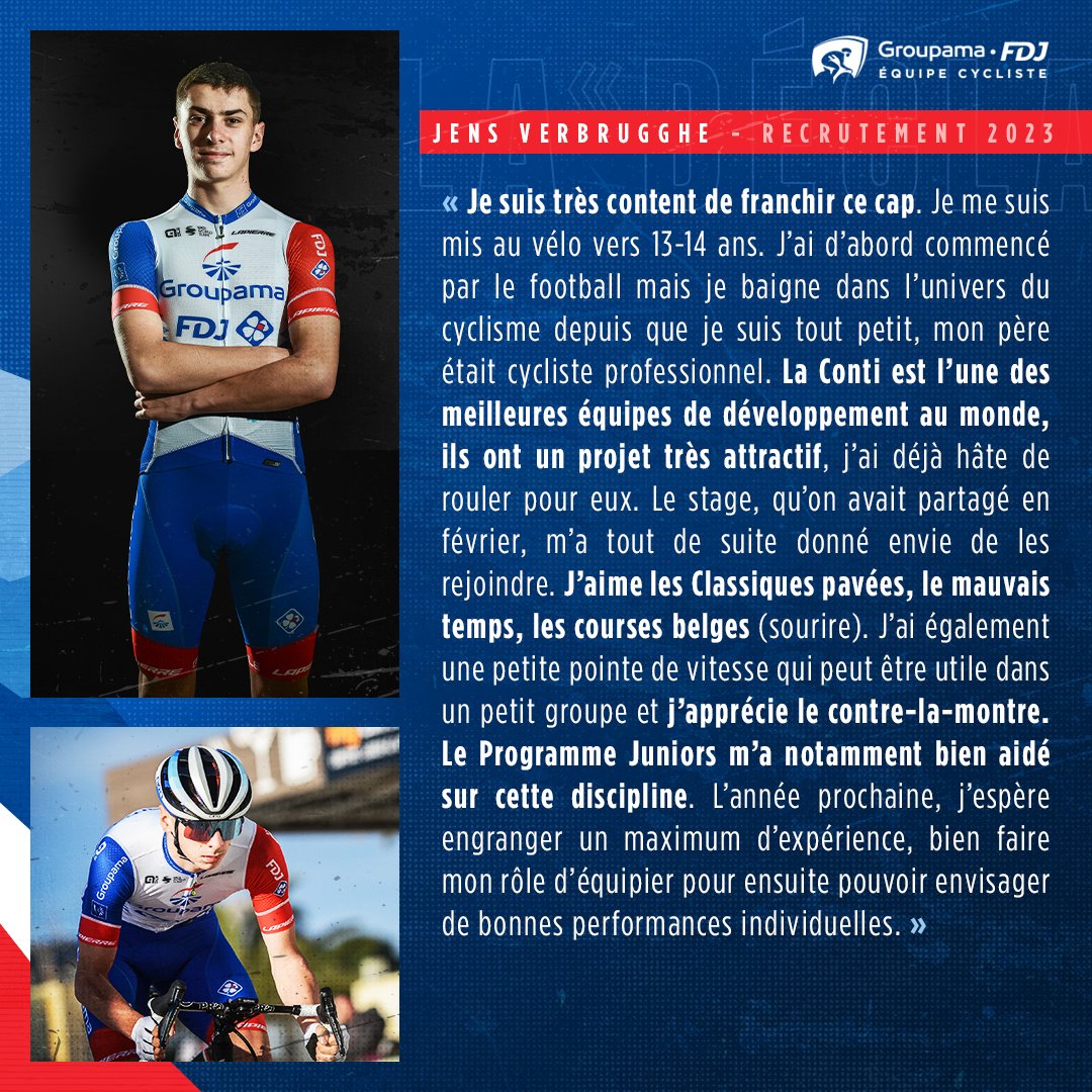 Vice-Champion d'Europe du contre-la-montre, Jens Verbrugghe a pu bénéficier du soutien matériel du Programme Juniors, avant de s'engager avec La Conti ⤵️