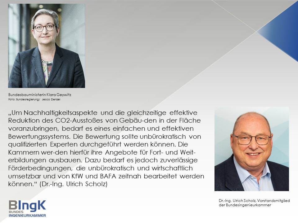 BIngKonline's tweet photo. Sehr guter Austausch der Klimarunde BAU mit BM @klara_geywitz. Für die #Ingenieurinnen u. #Ingenieure nahm d. #Bundesingenieurkammer an d. virtuellen Treffen teil. Erneut wurde deutlich: Die #Bauwende kann nur gemeinsam gelingen! #Klimawende @BMWSB_Bund ➡️https://t.co/t43QjxCe8F https://t.co/jslb1tFcbJ