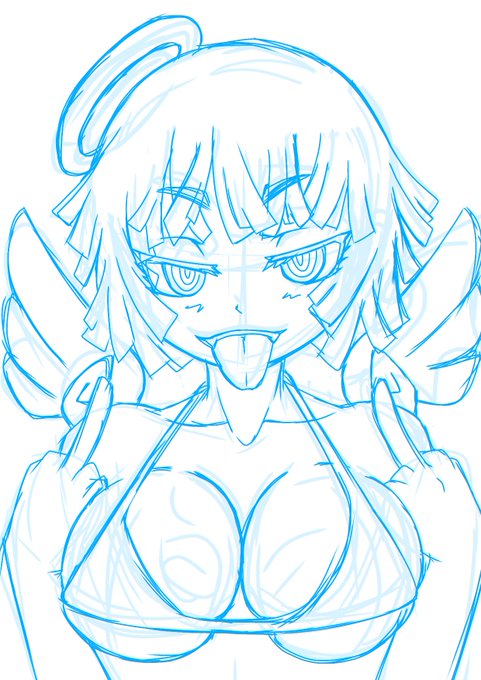 線画完了😇😈 