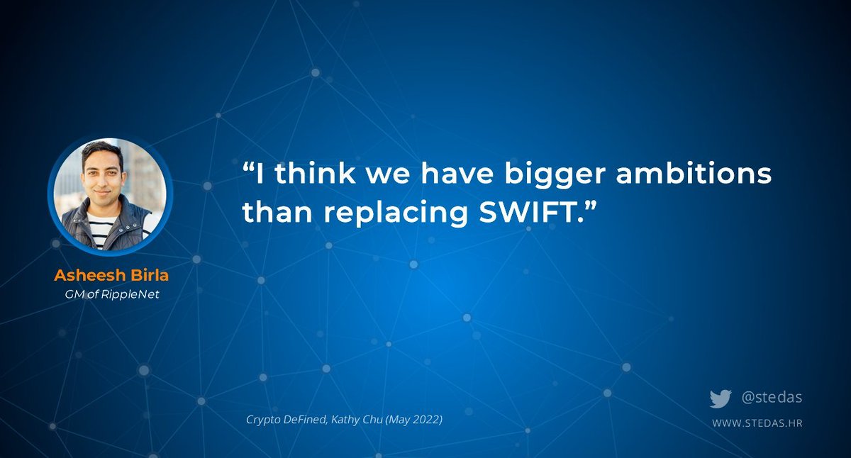 stedas's tweet photo. “I think we have bigger ambitions than replacing SWIFT”, Asheesh Birla, GM @Ripple

👉https://t.co/0lcYGbyAIV
#fintech $XRP https://t.co/VQxVpql5h1