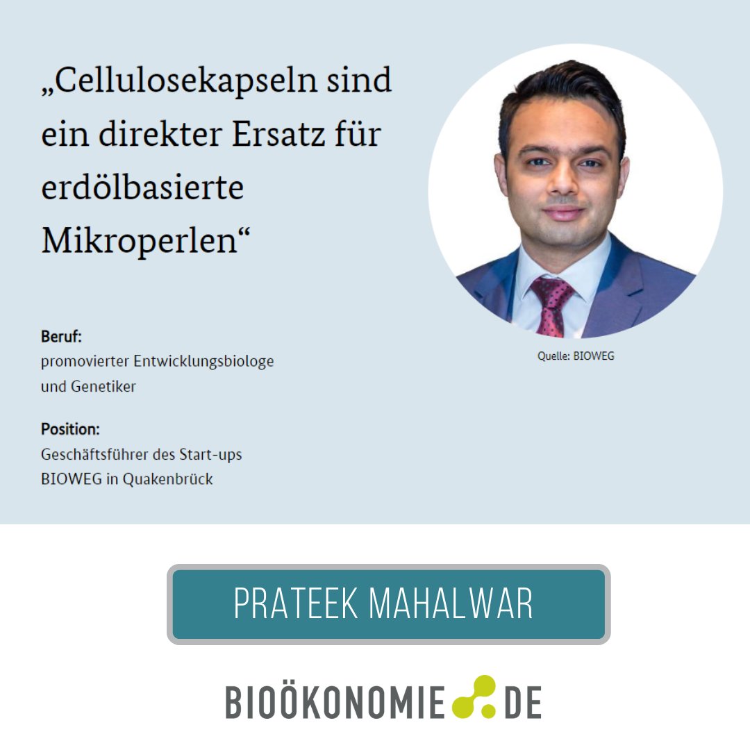 bioökonomie.de (@biooekonomiede) on Twitter photo ++ Im Interview ++
<a href="/MahalwarPrateek/">Prateek Mahalwar</a> vom Start-up BIOWEG über Mikrokügelchen aus Bakterien-Cellulose, die biologisch abbaubar sind und Mikroplastik in vielen Produkten ersetzen können. #DasistBioökonomie
ℹ️ biooekonomie.de/akteure/interv… ++ Im Interview ++
<a href="/MahalwarPrateek/">Prateek Mahalwar</a> vom Start-up BIOWEG über Mikrokügelchen aus Bakterien-Cellulose, die biologisch abbaubar sind und Mikroplastik in vielen Produkten ersetzen können. #DasistBioökonomie
ℹ️ biooekonomie.de/akteure/interv…