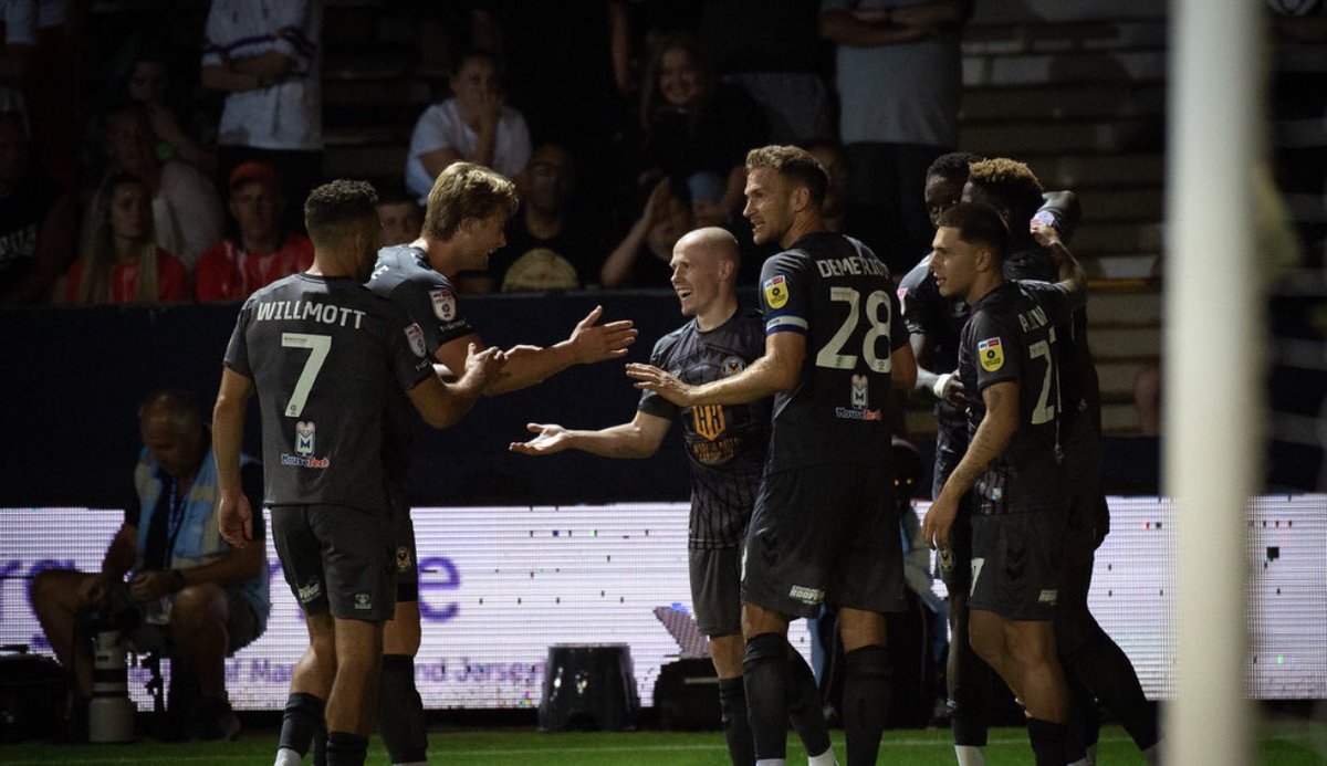 All the best to James &amp; the team for tomorrow night when we take on <a href="/Pompey/">Portsmouth FC</a> in the <a href="/Carabao_Cup/">Carabao Cup</a> second round at <a href="/rodneyparade/">Rodney Parade</a> 
#PortHour #UTC