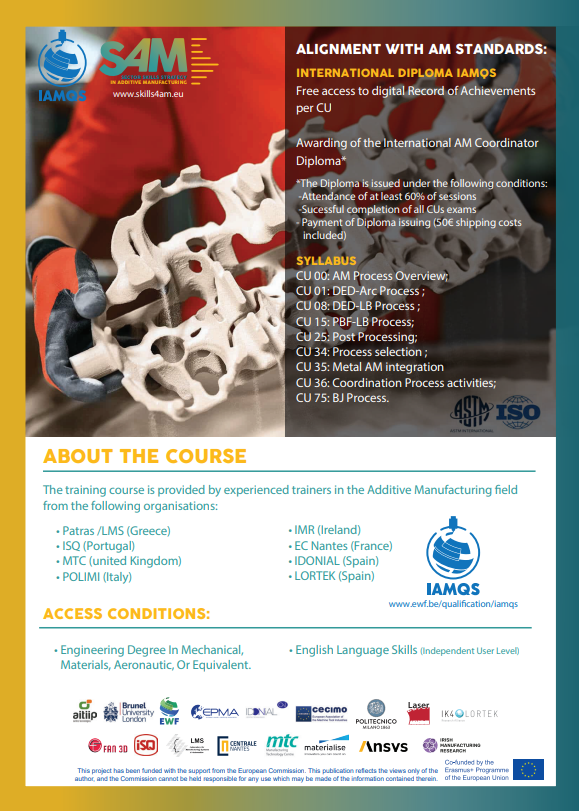 skills4am's tweet photo. Vacancies are open to register in the next #IAMQS https://t.co/mdHXBsUPZs course. 
Application for the "International Metal AM Coordinator" Advanced Training Course: https://t.co/8ObAcoMxCY

#additivemanufacturing #coordination https://t.co/TNkLuw1rJ5