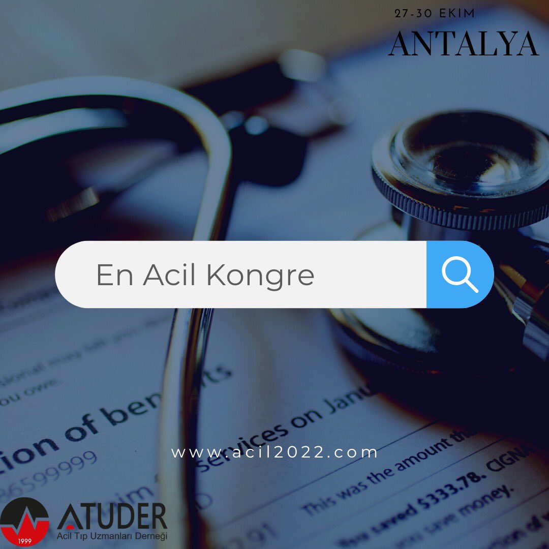 🔍En acil kongre 
📣ATUDER-EPAT 2022
💻acil2022.com
🗓27-30 Ekim 2022 
📍Antalya
 
#atuder #epat #atuder2022 #epat2022 #weareready #october #antalya #turkey #emergency #medicine #congress #kongre #asistan #uzman #acilservis #att #paramedik #hemsire #bilimsel #toplanti