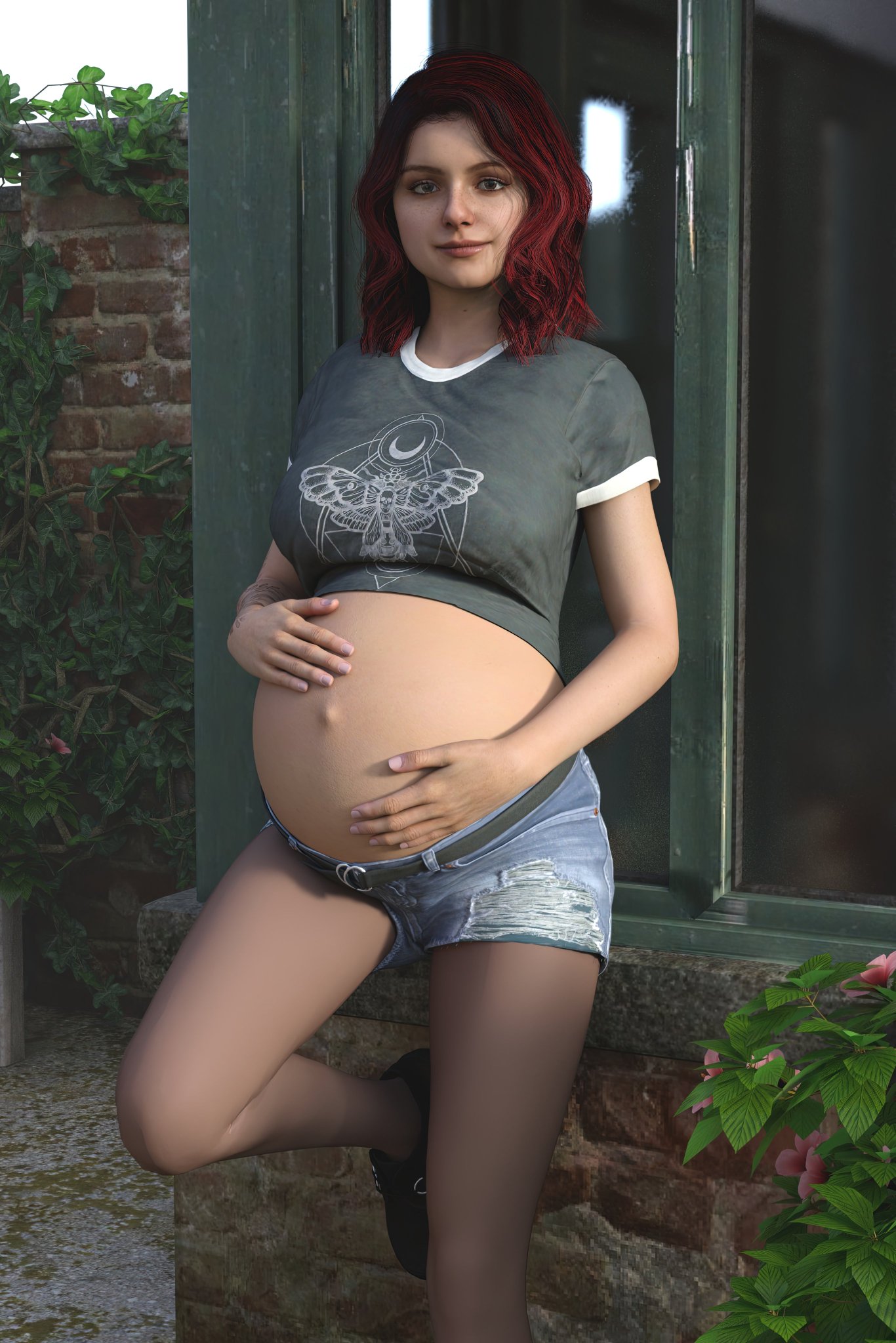 Pregnant 3D Art on Twitter: "Enjoying The Fresh Air Character: Abigail