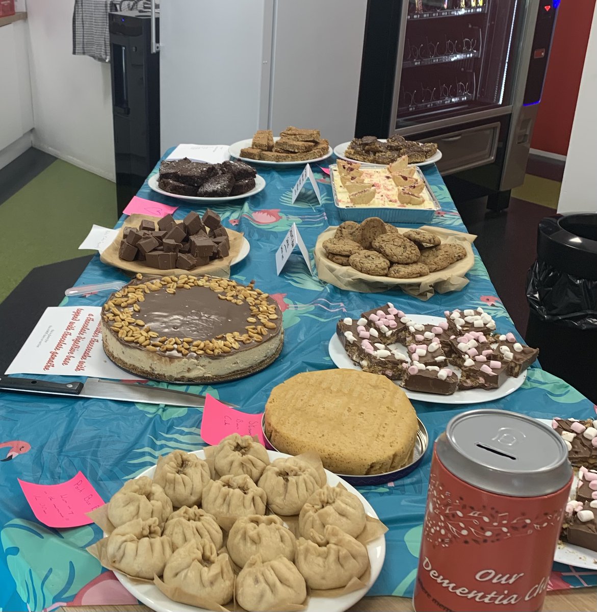 DambusterStudio's tweet photo. Last Friday we had another very successful bake sale at Dambuster Studios! 🍰🍪🧁

All these tasty treats were baked by members of the team and we're pleased to say we've so far managed to raise £210 for the amazing local cause @OurDemChoir 

Not a bad day at the office! https://t.co/YDEh5F4mBw