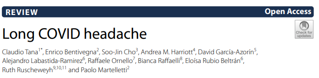 RbEloisa's tweet photo. Do not miss our review on #LongCovid #headache 

Great collaboration of the Junior Editorial Board of  @EHF_Official @TanaClaudio @dgarciaazorin @Raffaelli_B @ChariteBerlin @alejandro_labas @WolfsonCARD @KingsIoPPN @P_Martelletti @SapienzaRoma 

https://t.co/mneO7hDNVv https://t.co/PKfFUhC2C4