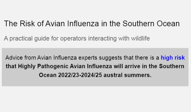 DrMeaganDewar's tweet photo. Due to the unprecedented #AvianInfluenza outbreak in  #seabirds in Nth Hemisphere this year, our team have put together some basic guidelines 4 people visiting Antarctica and Subantarctic this coming Austral summer... 
https://t.co/sWZFS0V1F3 https://t.co/ttwcCk4u8K