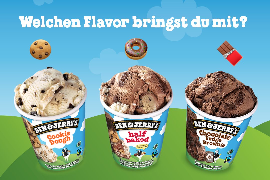 Jetzt wird cool gegrillt und gechillt❗Welche Fav-Flavors dürfen bei deinem Brutzel-Event auf keinen Fall fehlen? 
#benandjerrys #cookiedough #halfbaked