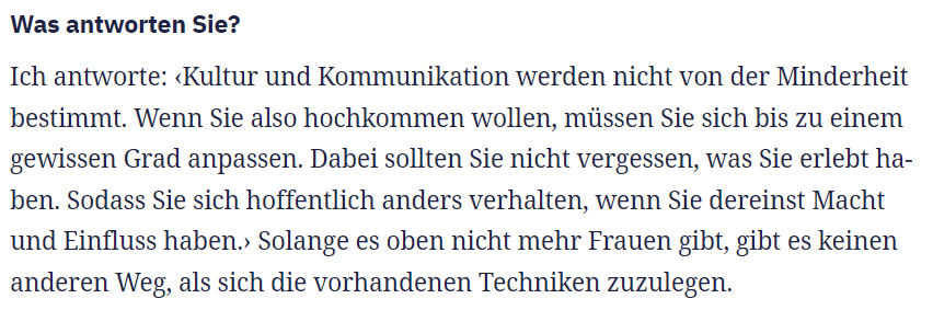 Sybille Schädeli im Interview mit dem <a href="/tagesanzeiger/">Tages-Anzeiger</a>, wenn es um Machtspiele geht und wie man als Frau nach "oben" kommt. Schade, aber es ist leider aktuell so. 

tagesanzeiger.ch/geliebt-werden…

#gläsernedecke #gleichberechtigung