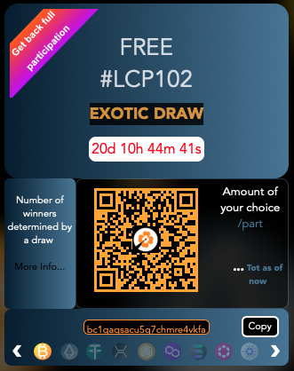 lottocryptopool's tweet photo. 🔥#LotteryAlert🎲
The Free pool💸
▶️#participation : the amount of your choice
▶️Number & amount prize picked by the #draw
🔗 https://t.co/gMlWdiVcII
🔗🔴https://t.co/pgF7o6FdyF
#lottocryptopool #BTC #ETH #ADA #BNB #MATIC #DOT #SOL #XRP #USDT #cryptocurrecy #cryptocurrencies https://t.co/ATAu2zysYm