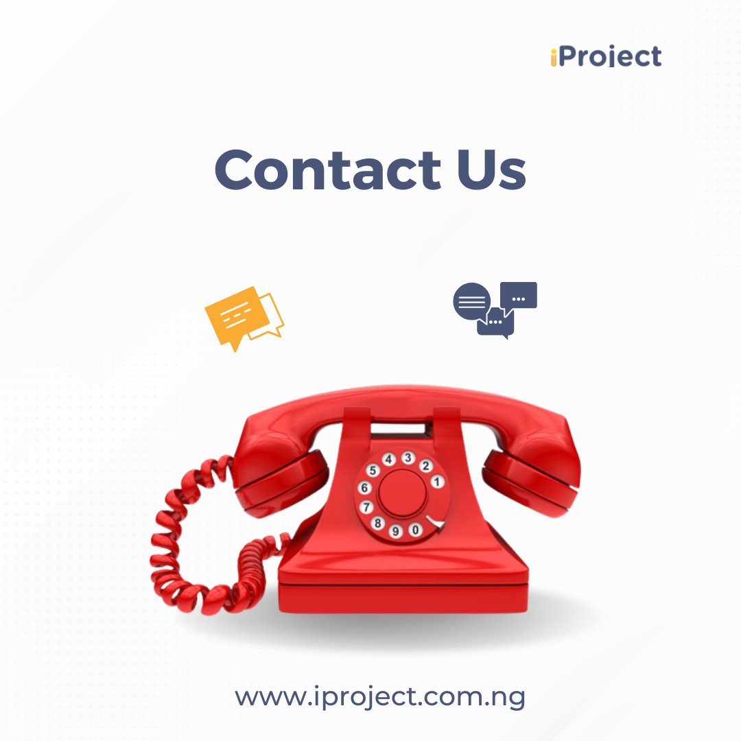 iprojectng's tweet photo. Do you need help with your project materials? 
Here are our official contact channels for all inquiries.
website: https://t.co/3WZeSOYB52
email: iprojectng@gmail.com
Phone:08168958821
Twitter: @iprojectng
Facebook : @iprojectng
Instagram: @iprojectng
You can always talk to us. https://t.co/UcIaMZaxcv