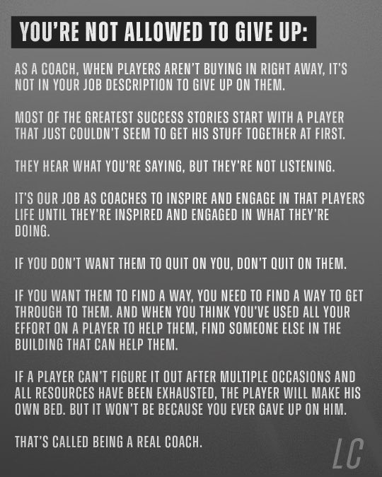 LewisCaralla's tweet photo. Some of the best success stories start with a coach that never gave up on them. https://t.co/SK3aSbSRRJ