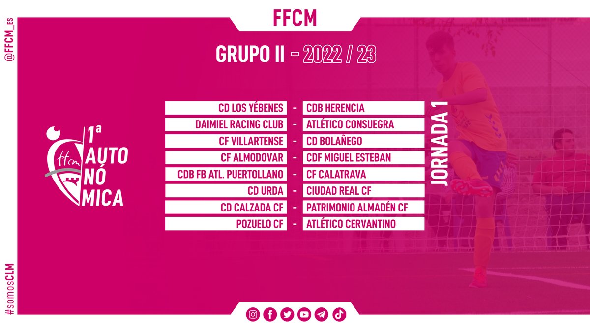 FFCM_es's tweet photo. 🏆 PRIMERA AUTONÓMICA |

✅ Grupo 2️⃣
🆚 Jornada 1️⃣ - 3️⃣0️⃣
🔜 18 de septiembre
🔚 7 de mayo

🖥 https://t.co/HxpFguvFyE
📲 #appFFCM 

#somosCLM #1ªautonómicaCLM https://t.co/N9qoZpsGlq