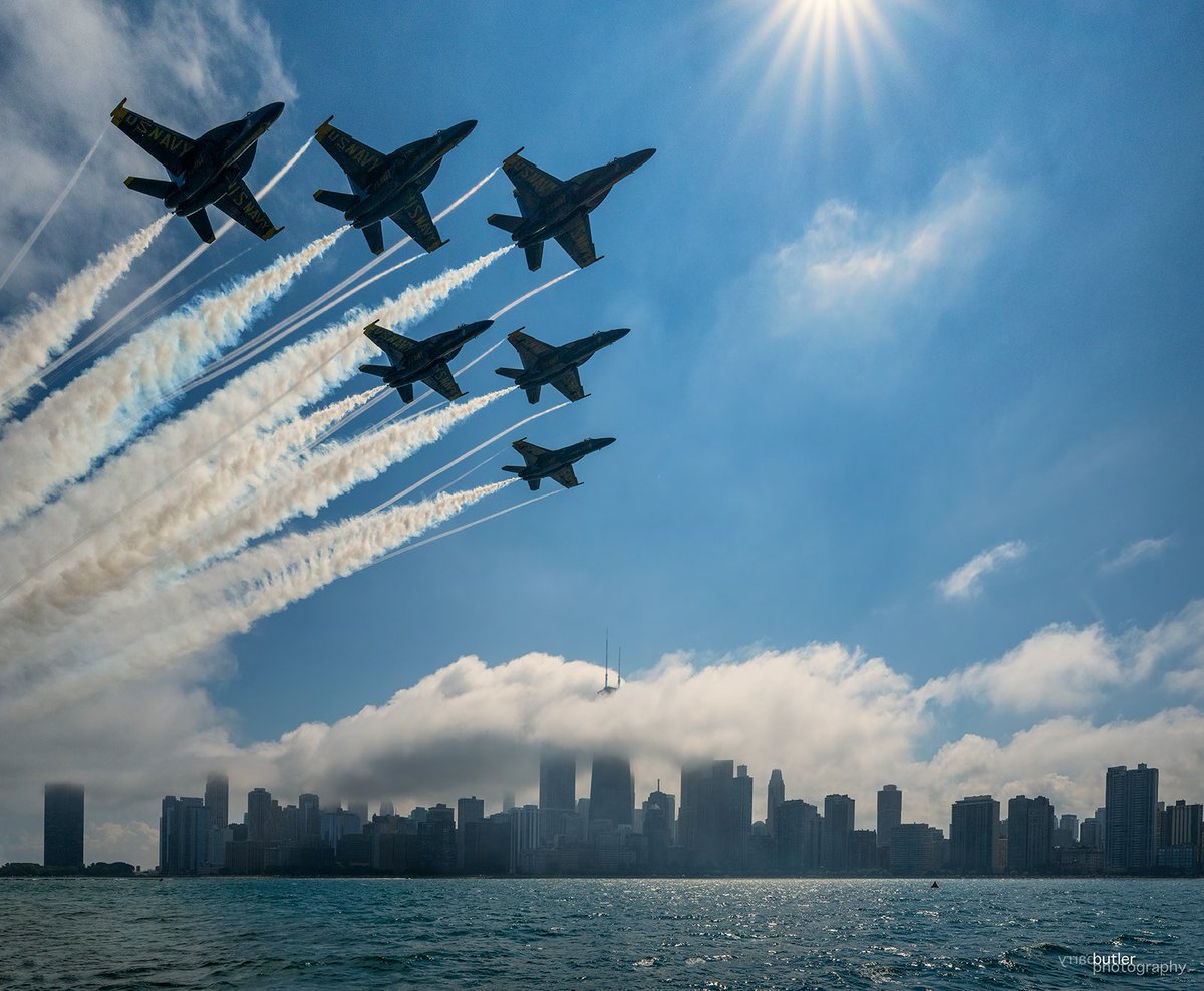 The Chicago Air and Water Show marks the end of summer for me.  And today, the temp was 66-degrees at sunrise in Chicago.  Enough said.  
Image from Sunday’s Blue Angel performance.  #chicago #weather