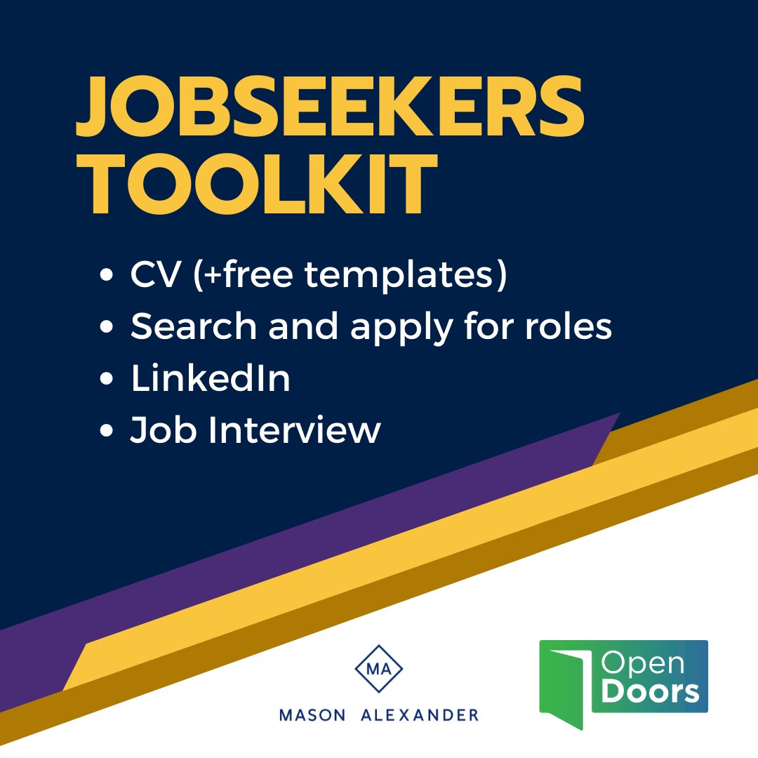 Have you seen the Open Doors Initiative x @MasonAlexander_ Jobseeker's Toolkit? It was created to help prepare you with the steps, advice, and tips to conduct a successful job search. Download it for free on opendoorsinitiative.ie