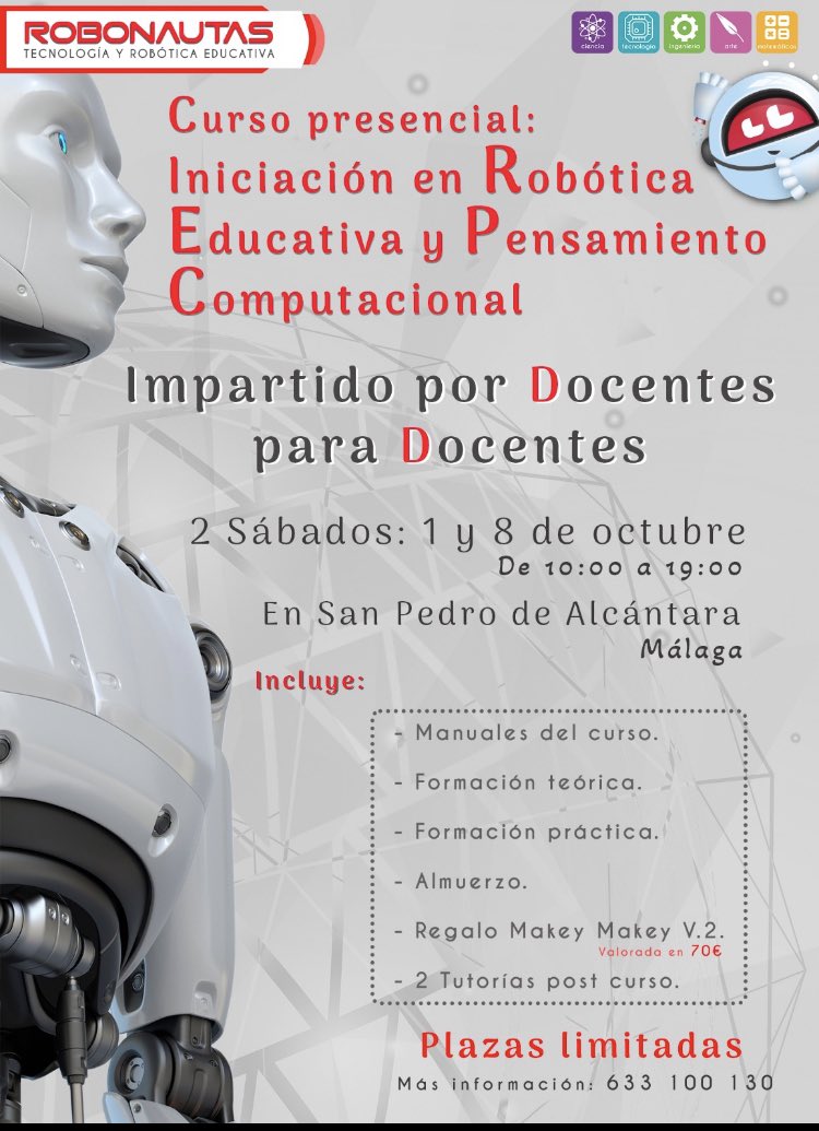 <a href="/LosRobonautas/">Robonautas</a> <a href="/Ciscoles85/">Francis Garrido</a> <a href="/JuanAnt28498864/">Juan Antonio</a> hemos creado este curso de iniciación para aquellos docentes que tengan pensado realizar un proyecto #Steam asociado a la Robotica y con una metodología por retos y espacios de acción. Eres 🔝 si cuidas el “COMO”enseñar 👇👌🏻