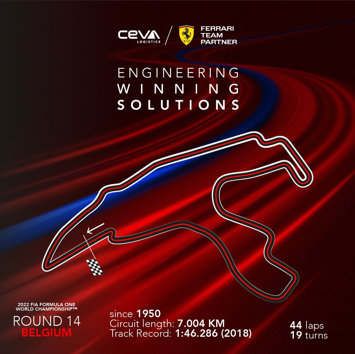 cevalogistics's tweet photo. Together with @ScuderiaFerrari, we're back in action! 🏁

All set and ready to hit the track at the #BelgianGP this coming weekend. 🇧🇪 Are you excited for the restart of the season? 

#CEVALogistics #essereFerrari 🔴  #F1 #logistics #motorsport #winningsolutions #cmacgm https://t.co/DyFh6HWIBg