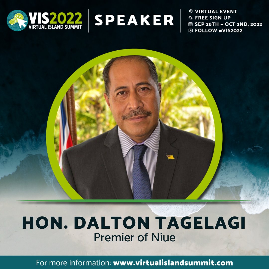 @PremierNiue will be giving the opening keynote speech. Don't miss #VIS2022. Register here: islandinnovation.co/virtual-island…