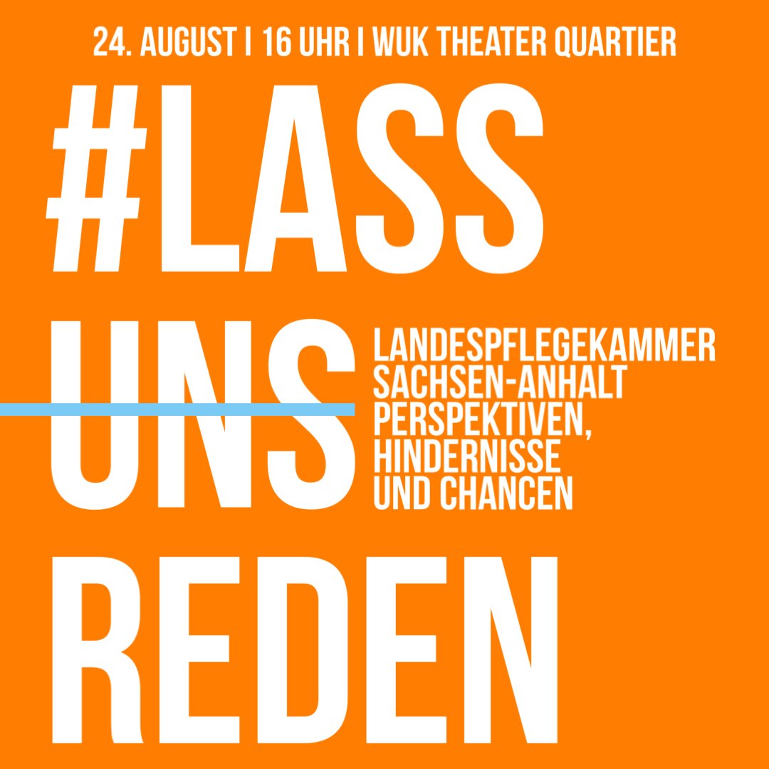 Nur noch 2 Tage bis zu unserer Podiumsdiskussion. Wir freuen uns schon auf den Austausch, wie sieht es bei euch aus? Die Liste der Teilnehmenden findet ihr auf unserem Kanal. Kommt vorbei und diskutiert mit! 
#pflegekammer #podiumsdiskussion
#pflege
#lsa
#lassunsreden