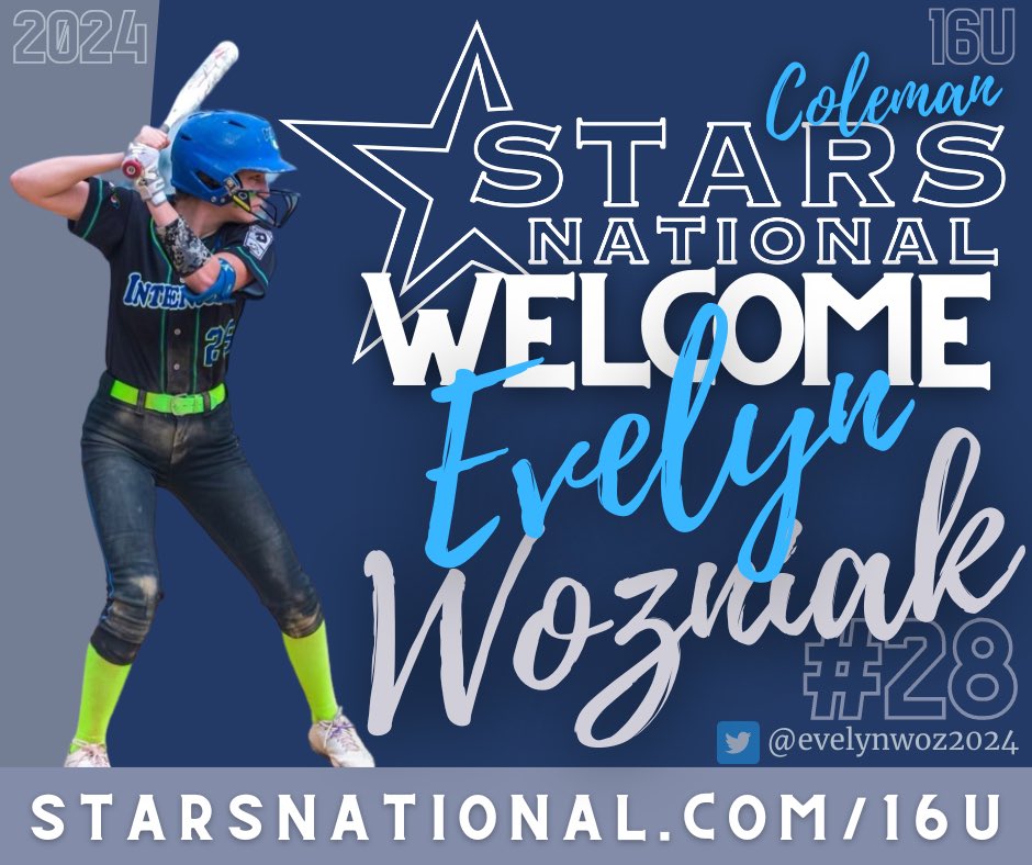 StarsNat16U's tweet photo. ⭐️ Evelyn Wozniak - 2024 ⭐️
   💫 SS/3B - True Athlete
   💫 .438 BA &amp; .550 OBP (PGF Nationals)
   💫 Division 1st Team
   💫 4.0 GPA - Scholar-Athlete

✨Welcome Evelyn &amp; Family ✨

➡️ https://t.co/zHhb1x5QM8 💫 https://t.co/aBdpTJF09Y