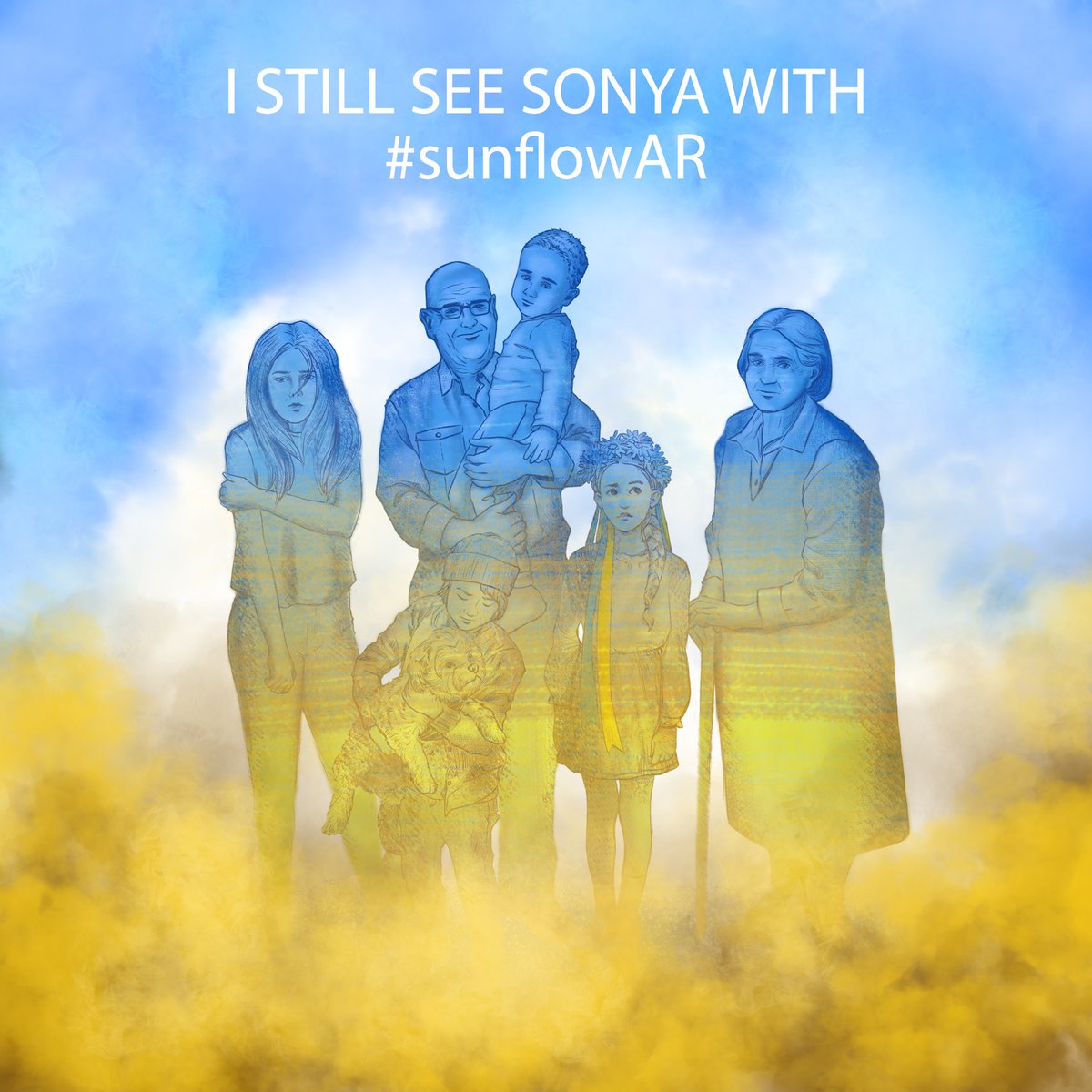 sunflow_ar's tweet photo. Imagine you are Sonya. 
A little girl that doesn’t know for sure if she will wake up tomorrow. 
She’s been hearing war noises every day for almost six months now.

#SunflowAR #HerNameWasSonya #Sonyashnyk #AR https://t.co/zpJ3CHLAJo