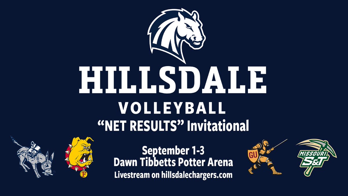 HCChargers's tweet photo. We're just 10 days out from the 2022 Hillsdale College Volleyball "Net Results" Invite! #ChargeOn
Find out more about the event and get your tickets here: https://t.co/fop2UgOCLM https://t.co/AZeDe6l1Q6