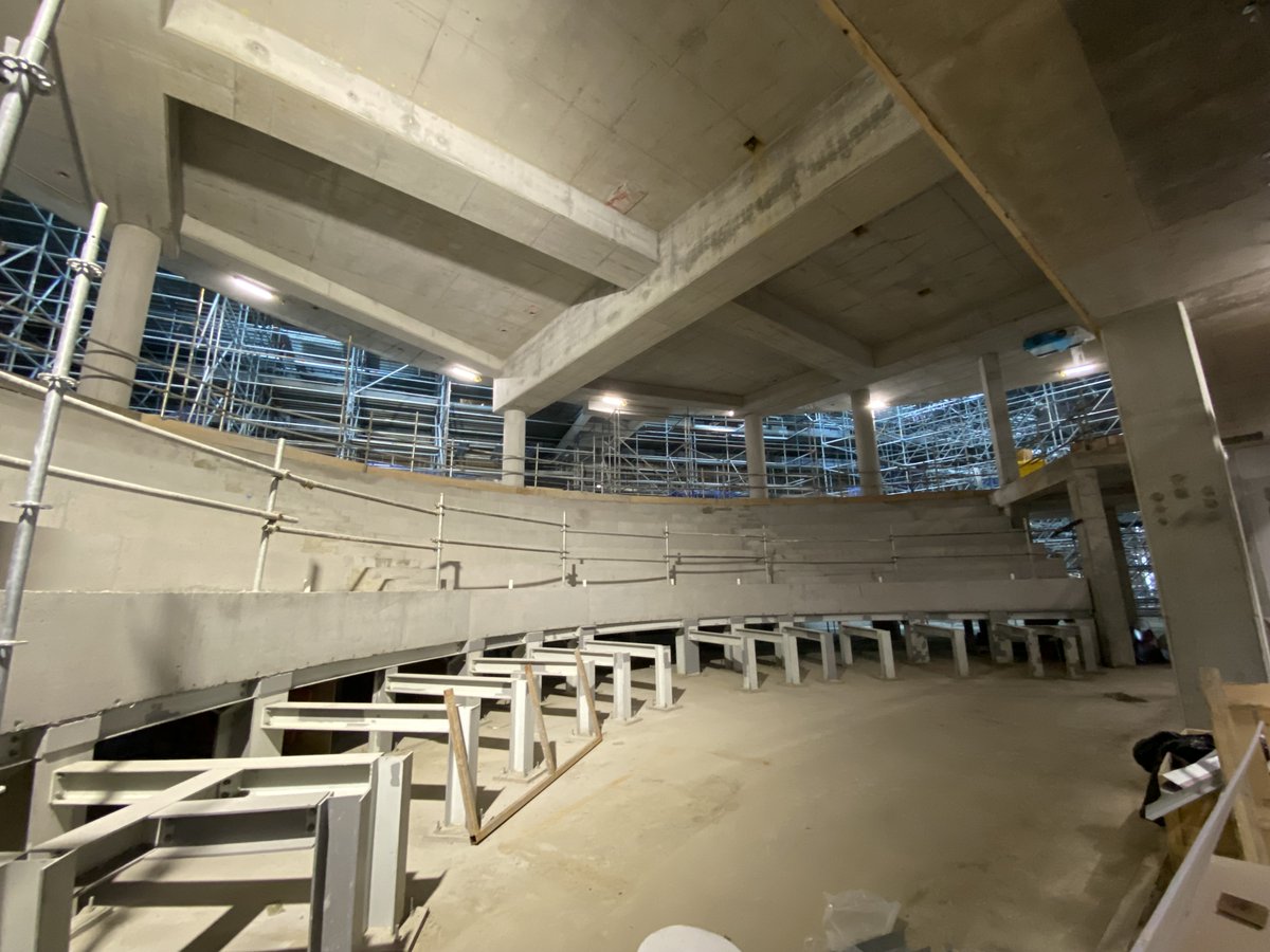 nch_info's tweet photo. Did you know❓Up to 2,500 students will learn at #ourchildrenshospital each year. Here you can see the 350 seat lecture theatre that will be at the centre of the learning experience in the hospital. https://t.co/HzjxmO9DsS
