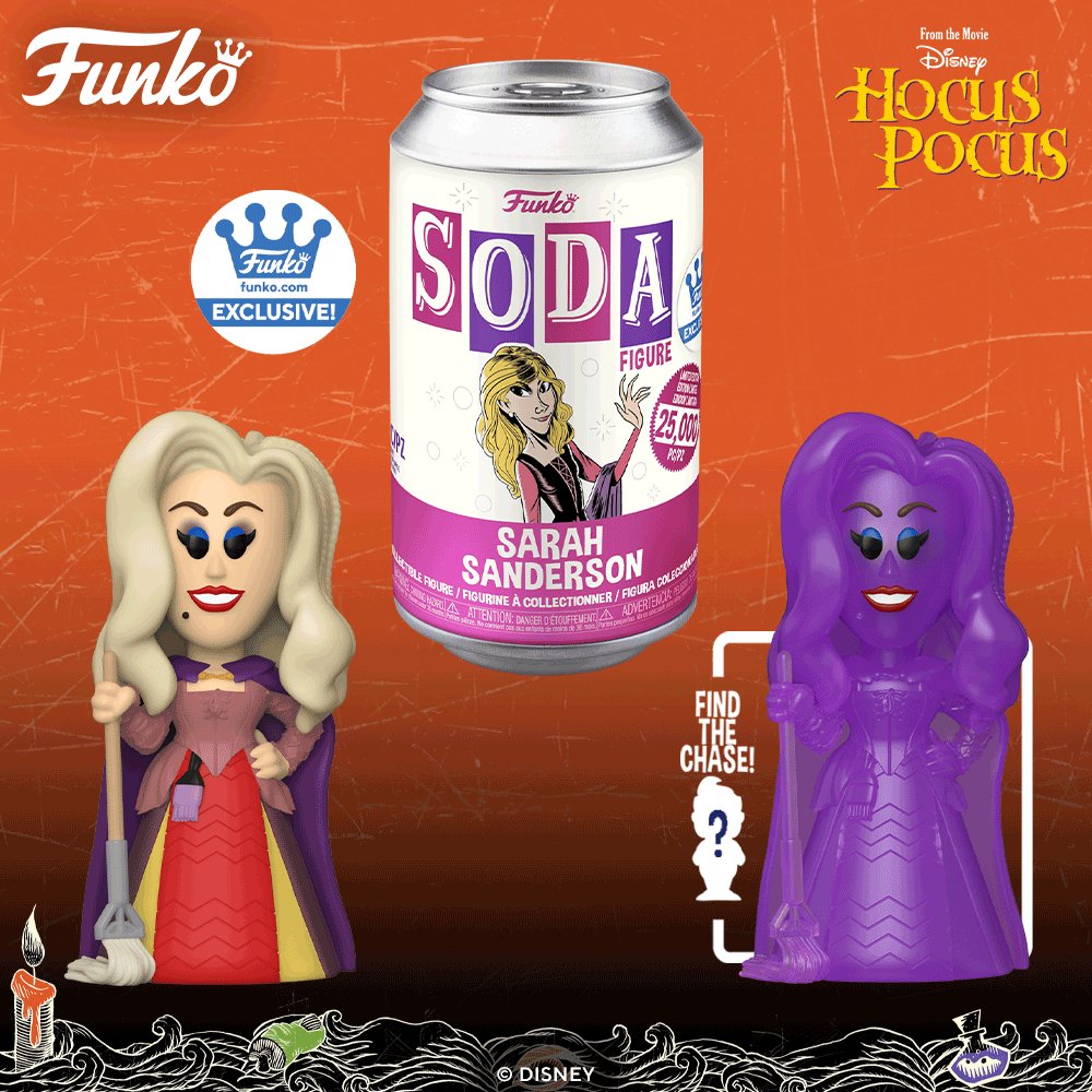 OriginalFunko's tweet photo. Brew up some fun with these bewitching additions to your collection! Add the Sanderson sisters from Disney's Hocus Pocus to your collection as https://t.co/K3eDyejCXA exclusive SODA figures with CHASE. Click to Notify! https://t.co/hTto97eyTJ #Funko #FunkoPOP #Disney https://t.co/mY382v4O3a