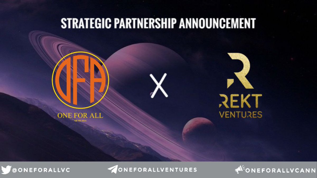 Super excited to announce our strategic partnership with <a href="/RektVentures/">ReKTVentures</a>

Rekt ventures is a community based venture capital firm handpicking innovative projects built for the future

t.me/rektventures