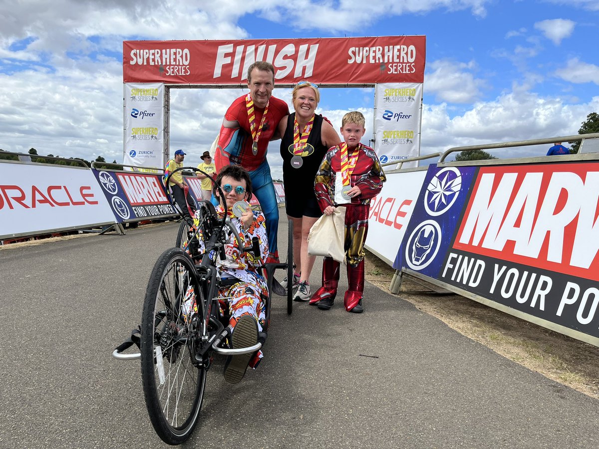 Cirsty_'s tweet photo. Just ❤️@SuperheroTri - what a day! So proud of Harry for not only completing 1 but 2 sprint tri’s! 2018 I towed H in a 🚤 &amp; he had a frame and chair on the run! So incredible to see how far he’s come esp considering he’s had leg surgery this year! @SprintingSophia @Marathonchamp https://t.co/uVvovnzJpM