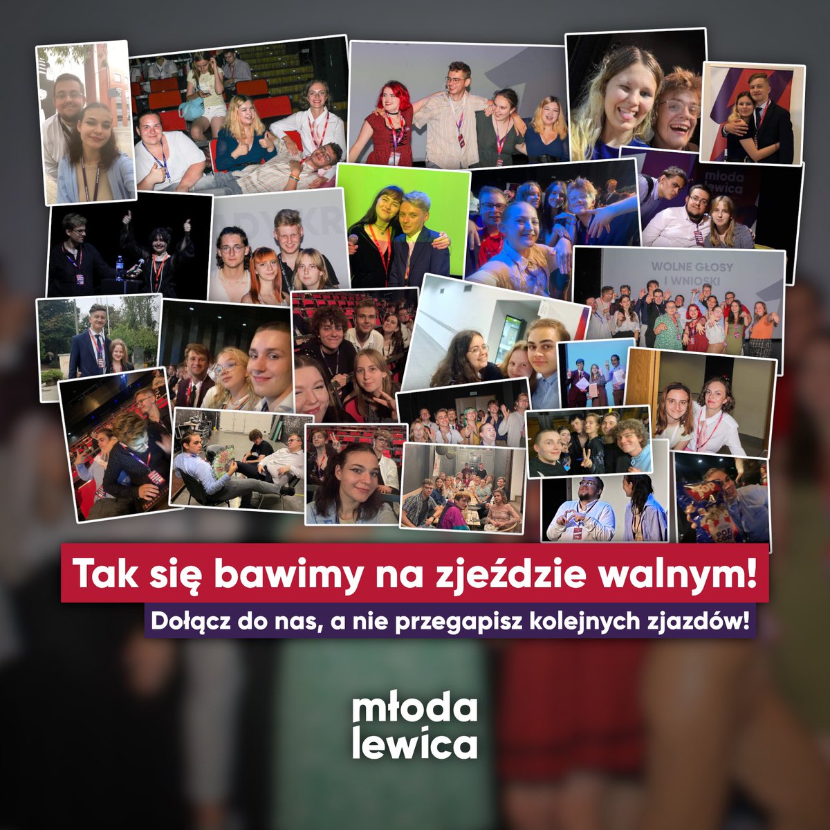 mlodalewica_'s tweet photo. Walne Zgromadzenie Członków to nie tylko wybory czy podsumowanie naszej działaności, ale i również okazja do integracji między osobami członkowskimi! ❤️

Masz od 15 do 27 lat? Dołącz do nas, aby nie przegapić kolejnych zjazdów! Link w bio✌️ https://t.co/zgb7schxzT