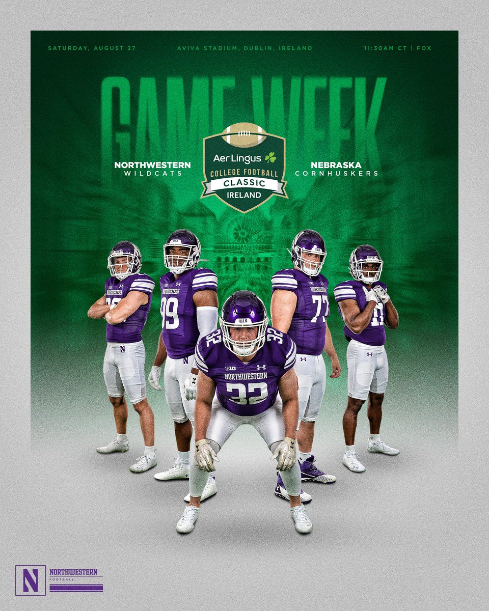 It’s finally here: GAME WEEK. ☘️

#GoCats | <a href="/cfbireland/">Aer Lingus College Football Classic</a>