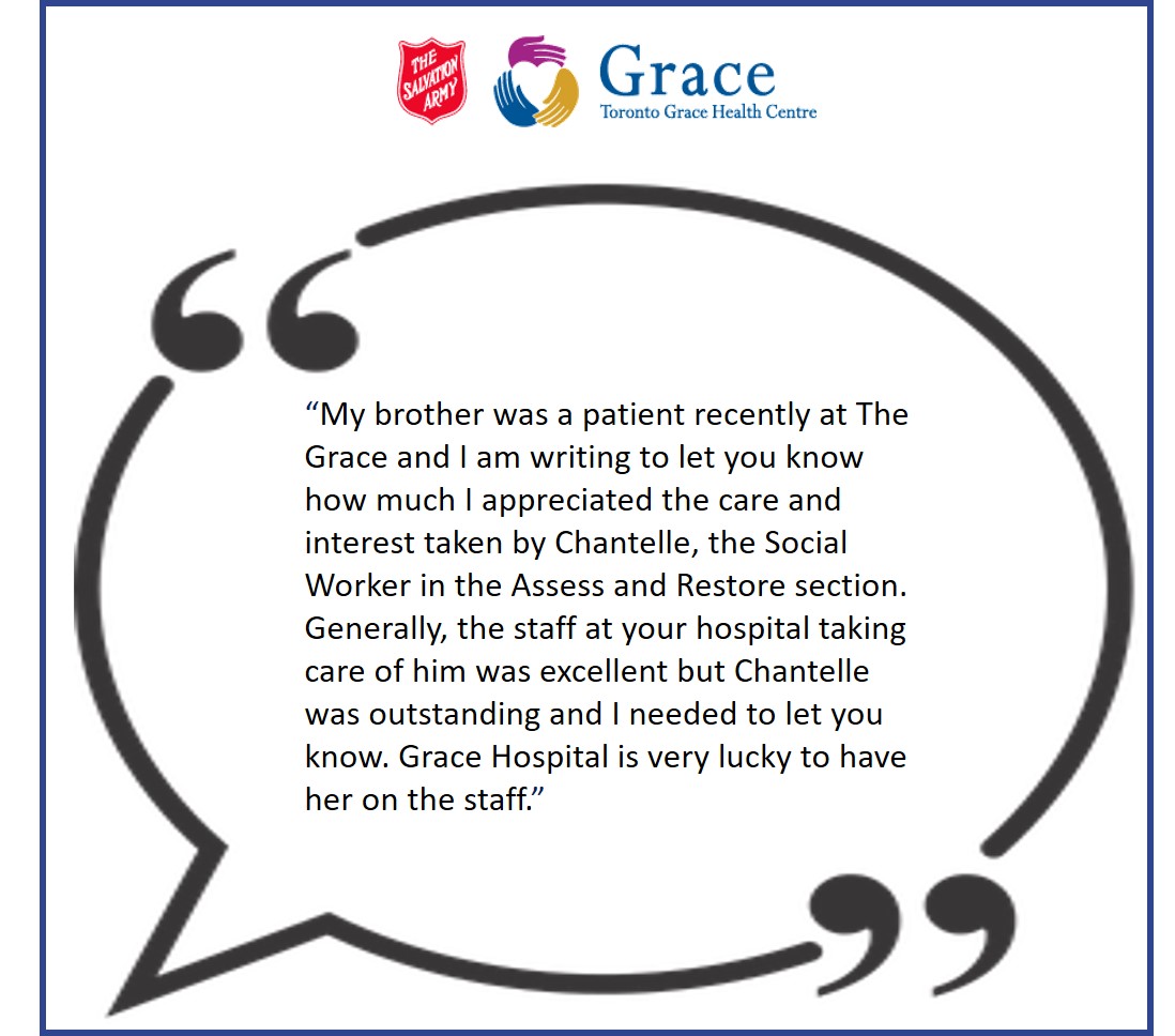Our raison d’etre is to provide exceptional and compassionate care to all patients. We always appreciate hearing from our patients and families. #Thankyou for sharing your positive experience with us and for making a generous donation to The Grace.  #patientexperience.