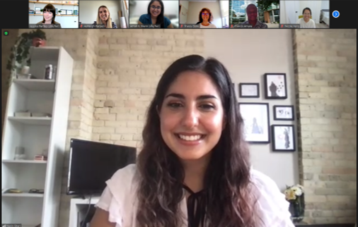 um_bmg's tweet photo. Congrats @narinsheri on her MSc thesis defense, which explored patient and GC use of interpreter services in genetic counselling appointments! With supervisor Nicole Yang, and committee @ashbhansen, Aman Mann, Francis Amara, Tracey Bone and chair @jessharts #genechat #gcresearch https://t.co/73UmTW9vk4