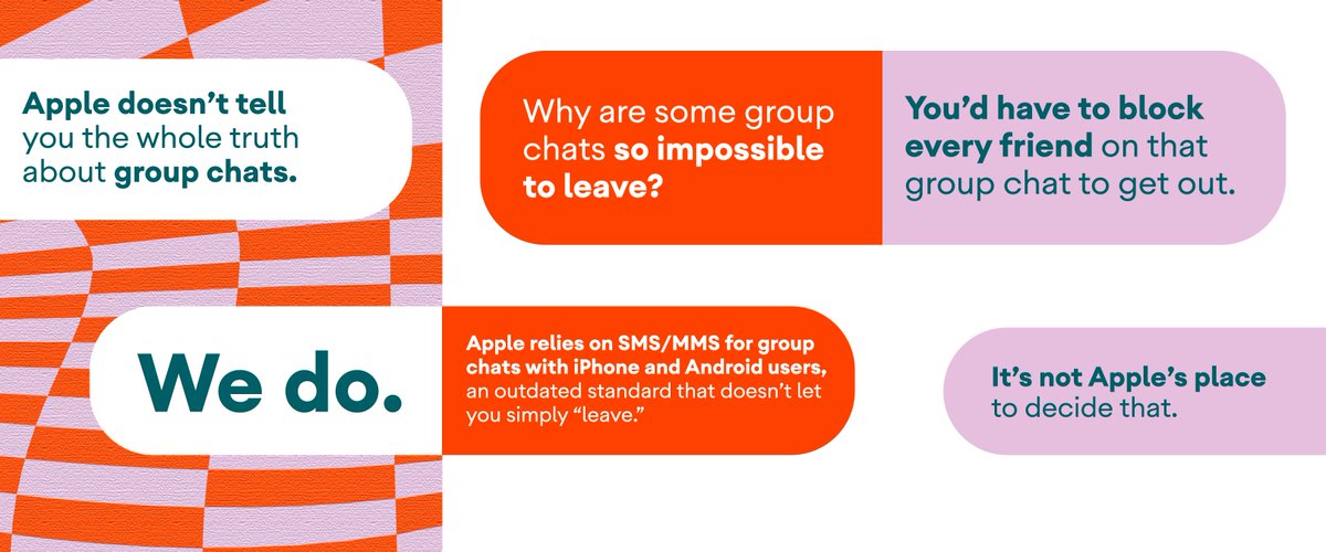 It’s messed up that you have to block your friends entirely just to leave a conversation.

Apple doesn’t like talking about it. We, however, love an informed audience. #GettheMessage