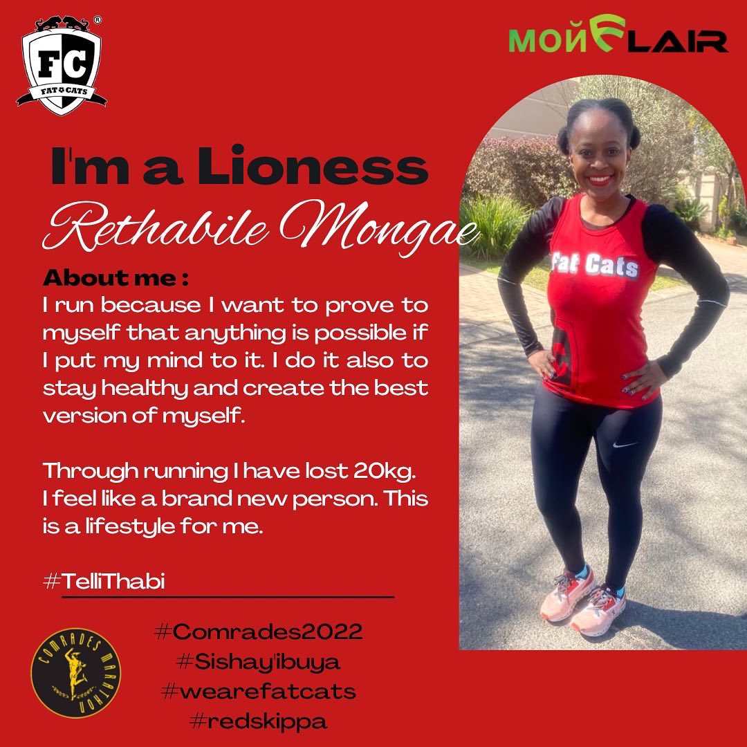 fatcats_ac's tweet photo. The hype is on and we know you are ready for the big celebration at Moses Mabhida next weekend!
Meet our #redskippa Lionesses who will be lining up for Comrades this year.
#wearefatcats
#RedSkippa
#getyourflairon
#SheRunsPeriod
#Sishay’ibuya - The Return https://t.co/eQ4xKTojYe