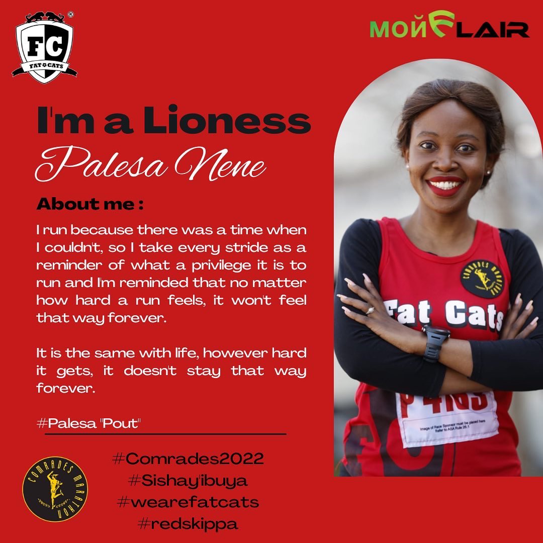 fatcats_ac's tweet photo. The hype is on and we know you are ready for the big celebration at Moses Mabhida next weekend!
Meet our #redskippa Lionesses who will be lining up for Comrades this year.
#wearefatcats
#RedSkippa
#getyourflairon
#SheRunsPeriod
#Sishay’ibuya - The Return https://t.co/eQ4xKTojYe