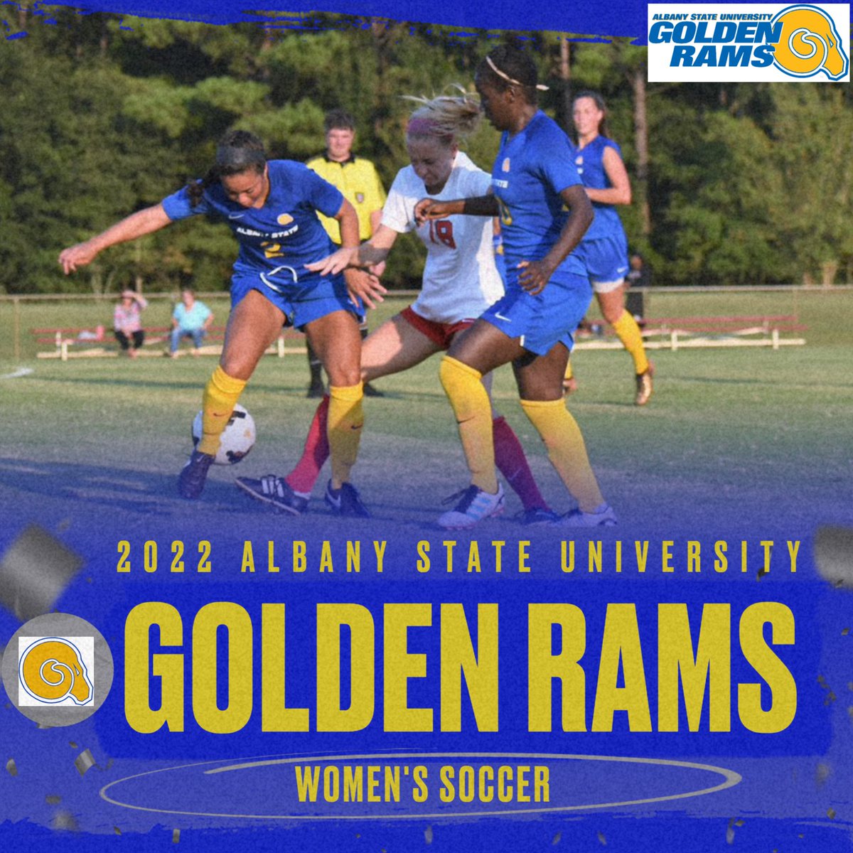 The @AlbanyStateWSC Golden Rams will “kickoff” the soccer season with 3 games in 4 days at the <a href="/AlbanyStateUniv/">Albany State University</a> West Campus Field! ⚽️🥅

August 25
Georgia Southwestern Univ.
5:30 pm

August 26
Spring Hill College
4:00 pm

August 28
Dalton St College
4:00 pm

#GoGoldBleedBlue