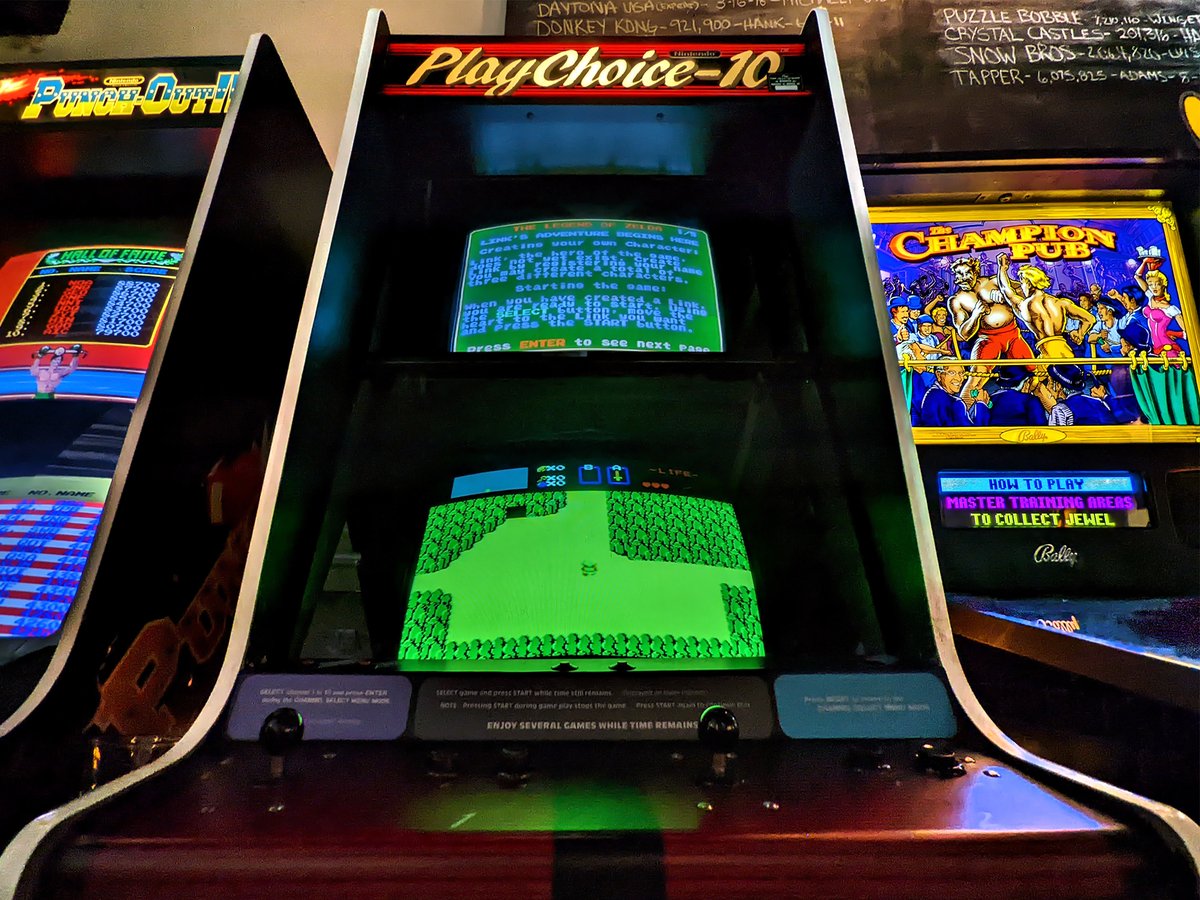 barcade's tweet photo. The Legend of Zelda turns 35 years old today—released #OnThisDay in 1987! Visit Hyrule on our PlayChoice machines at all NJ and NYC locations, Detroit and LA!! #Barcade #TheLegendOfZelda #LegendOfZelda #Zelda #Link #Nintendo #Zelda35 https://t.co/OgKtCRo8M6