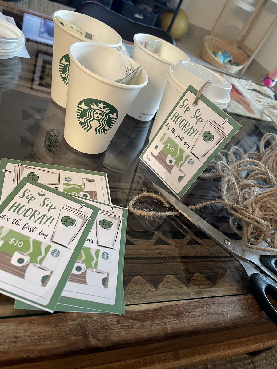 First day of school teacher gifts!  L can’t wait to see all her teachers and friends tomorrow #iamacs <a href="/acsabudhabi/">ACS Abu Dhabi</a> <a href="/Starbucks/">Starbucks</a>