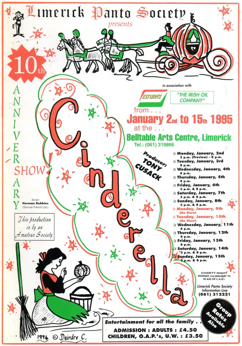 LimerickPanto's tweet photo. #Memorylane on Monday
We are looking back on 37 years of magic.
Second run of Cinderella who remembers the Horse and Carriage on Stage !!!
🥰🏰
Tickets On Sale Now
https://t.co/AAbpEuOoAR
#limerickpantosociety #LimerickPanto
#Limerickcity #Limerick #Cinderell https://t.co/6pqWMLZEOn