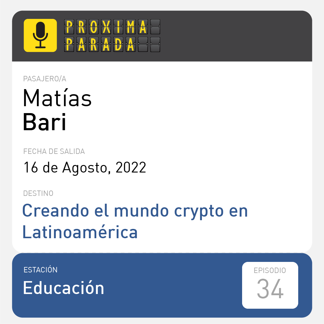 tomasmalio's tweet photo. La semana pasada viajamos en #PróximaParadaPodcast junto con @matiasbari charlando sobre #criptomonedas y mucho más en un destino único: "Creando el mundo #crypto en Latinoamérica". Los invito a disfrutar de este #viaje increíble 👉 https://t.co/orSgWncpJR cc @SatoshiTango https://t.co/PF0pm6SZ8k