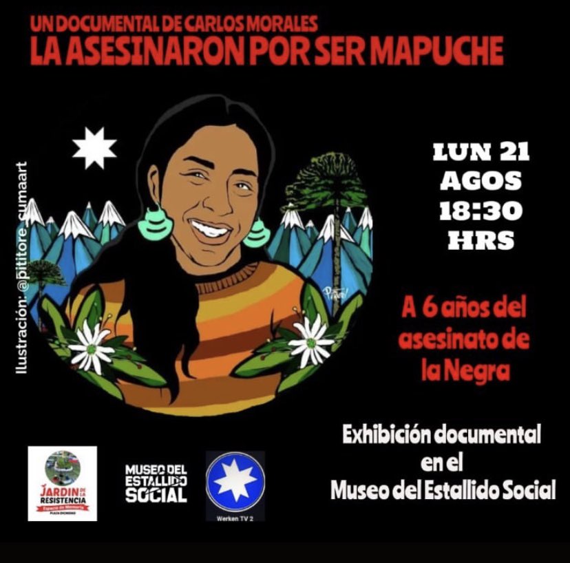 C_CoSeCh's tweet photo. “La asesinaron por ser mapuche” un documental de Carlos Morales
Hoy en el @museoMES https://t.co/Bvgz7x4Mbl
