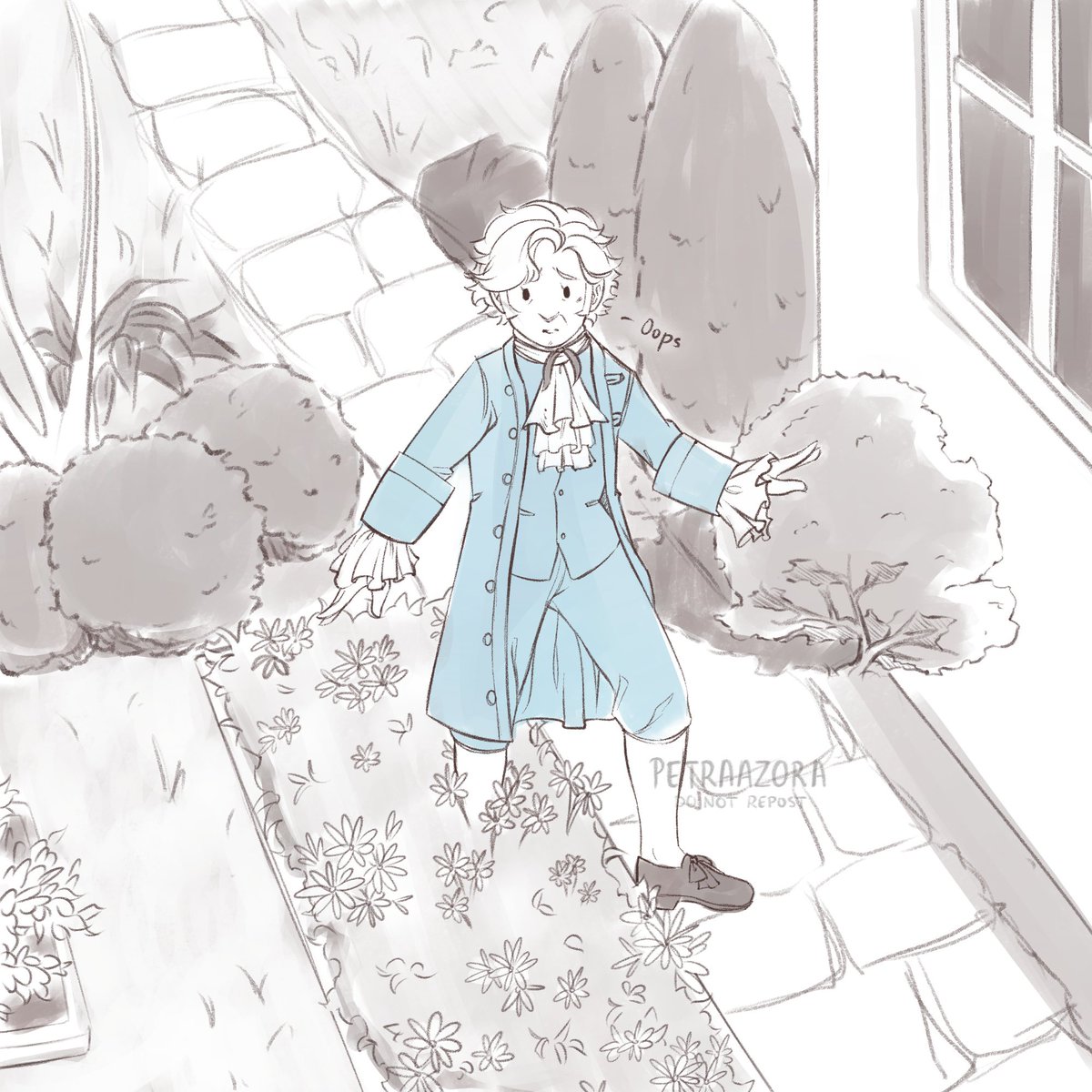 petraazora's tweet photo. 1/2 silly little comic of stede, izzy, and blackbeard as the "I may not know my flowers" scene from "the gay deceivers"
#ofmd #OurFlagMeansDeath https://t.co/F0zXY5Yl1G